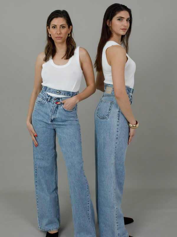 Jean παντελόνα Indigo Double Belt