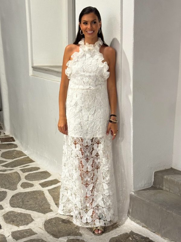 Φόρεμα μάξι με δέσιμο στο λαιμό