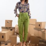 Ψηλόμεσο παντελόνι με πιέτες