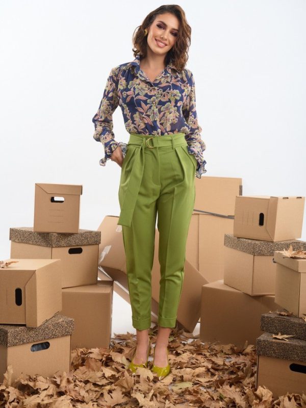 Ψηλόμεσο παντελόνι με πιέτες