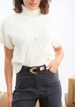 Μπλούζα πλεκτή κοντομάνικη