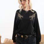 Μπλούζα φούτερ με λεοπάρδαλη