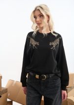 Μπλούζα φούτερ με λεοπάρδαλη