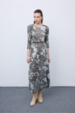Mosaic Silver Anthesis Jersey Midi Dress