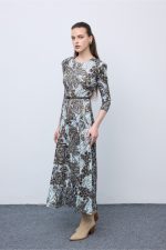 Mosaic Silver Anthesis Jersey Midi Dress