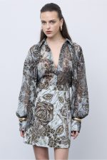 Mosaic Silver Anthesis Mini Skirt