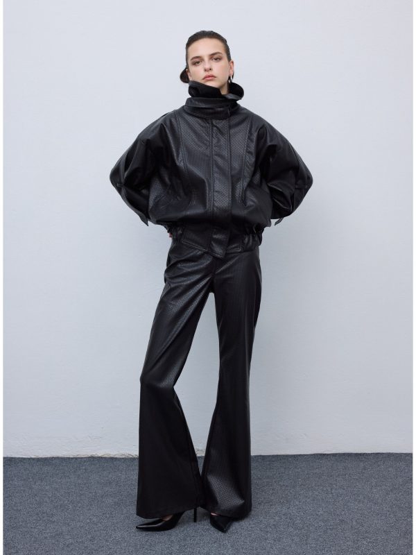 Leather Knots Pants Black