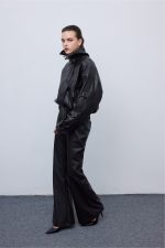 Leather Knots Pants Black