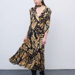 Butterfly Mosaic Jersey Midi Dress