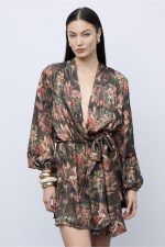 Mosaic Oasis Mini Wrap Dress