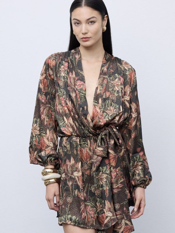 Mosaic Oasis Mini Wrap Dress