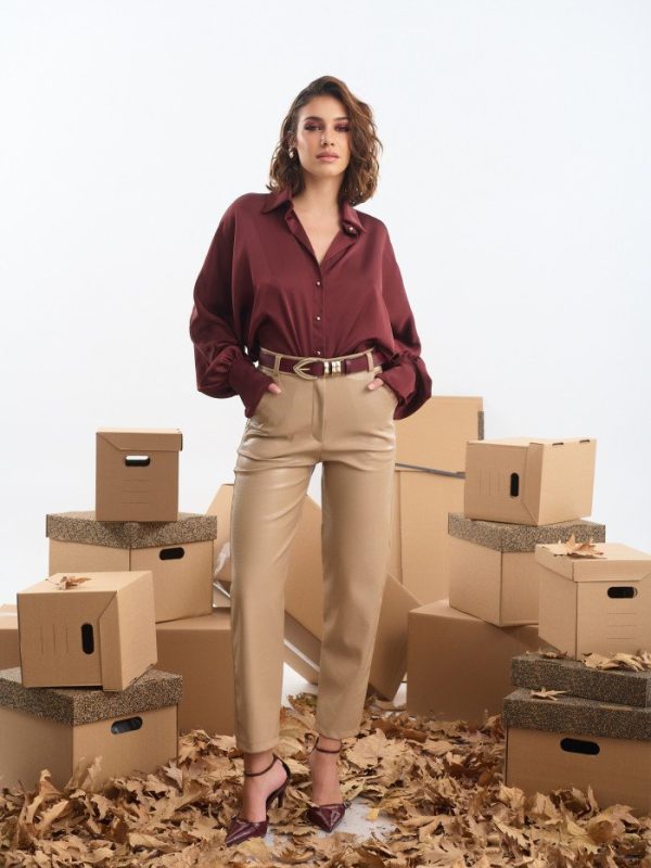 Παντελόνι δερματίνη κροκό