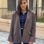 Σακάκι oversized με κοκκάλινα κουμπιά