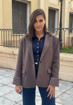 Σακάκι oversized με κοκκάλινα κουμπιά