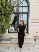 Φόρεμα μίντι βελούδο με ανοιχτή πλάτη - Image 3