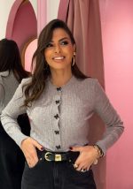 Ζακέτα πλεκτή με κουμπιά φιογκάκια - Image 3