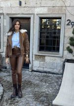 Παντελόνι Ψηλόμεσο Σωλήνας Δερματίνη