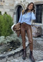 Παντελόνι Ψηλόμεσο Σωλήνας Δερματίνη - Image 3