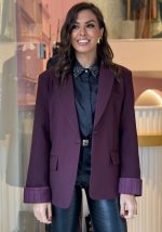 Σακάκι oversized με κοκκάλινα κουμπιά - Image 2