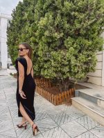 Φόρεμα μίντι βελούδο με ανοιχτή πλάτη - Image 4