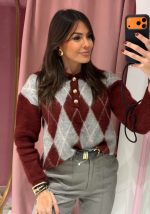 Τοπ πλεκτό με σχέδιο ρόμβους - Image 3