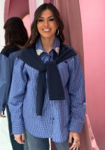 Πουκάμισο Καρό Με Στρας Στο Γιακά