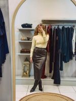 Φούστα μίντι δερματίνη - Image 3