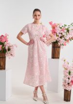 Φόρεμα με δαντέλα πεταλούδα και διακοσμητικούς φιόγκους