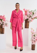 Σετ σακάκι με ζώνη και παντελόνι