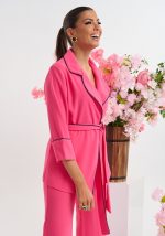 Σετ σακάκι με ζώνη και παντελόνι - Image 2