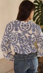 Πουκάμισο Λευκό Με Μπλε Τύπωμα - Image 3