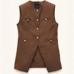 Γιλέκο Μακρύ Με Χρυσά Κουμπιά