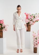 Σετ σακάκι με ζώνη και παντελόνι - Image 2