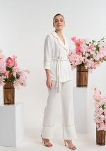 Σετ σακάκι με ζώνη και παντελόνι