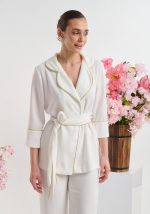 Σετ σακάκι με ζώνη και παντελόνι - Image 4