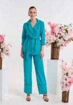 Σετ σακάκι με ζώνη και παντελόνι