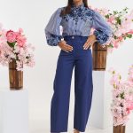 Υφασμάτινο παντελόνι ψηλόμεσο