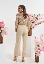 Ψηλόμεσο παντελόνι με σχέδιο ρεβέρ - Image 3