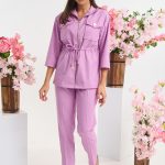 Σετ τοπ με σούρα και παντελόνι