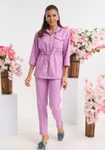 Σετ τοπ με σούρα και παντελόνι