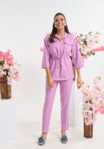 Σετ τοπ με σούρα και παντελόνι - Image 4