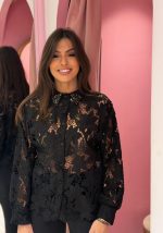 Πουκάμισο δαντελένιο με στρας στο γιακά - Image 2