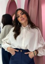 Πουκάμισο με στρας στο γιακά και δαντέλα στο μανίκι - Image 4