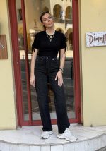 Τζιν ψηλόμεσο σε ίσια γραμμή με στρας - Image 2