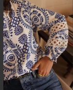 Πουκάμισο Λευκό Με Μπλε Τύπωμα - Image 2