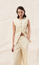 Παντελόνα Ψηλόμεση Με Χρυσά Κουμπιά