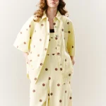 Τζιν πουκάμισο με τύπωμα πουά