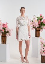 Φόρεμα Δαντελένιο Μίνι Με Κουμπιά Στρας - Image 4