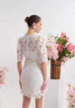 Φόρεμα Δαντελένιο Μίνι Με Κουμπιά Στρας - Image 6