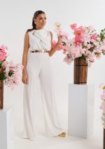 Ολόσωμη φόρμα με ασύμμετρο ντραπέ μπούστο